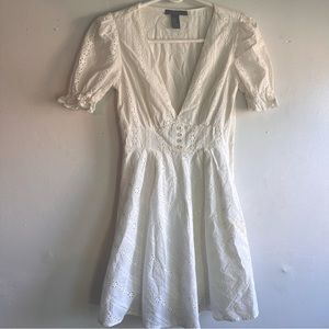 As is- White Eyelet Spring/Summer mini dress